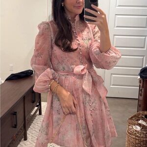 Beulah Pink Floral Button-Up Dress